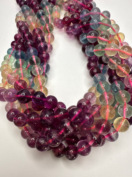 8mm Fluorite Round Smooth AA.