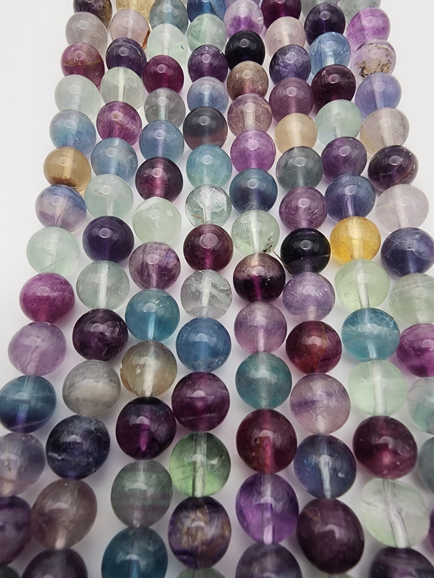 8mm Fluorite Round Bead Strand.