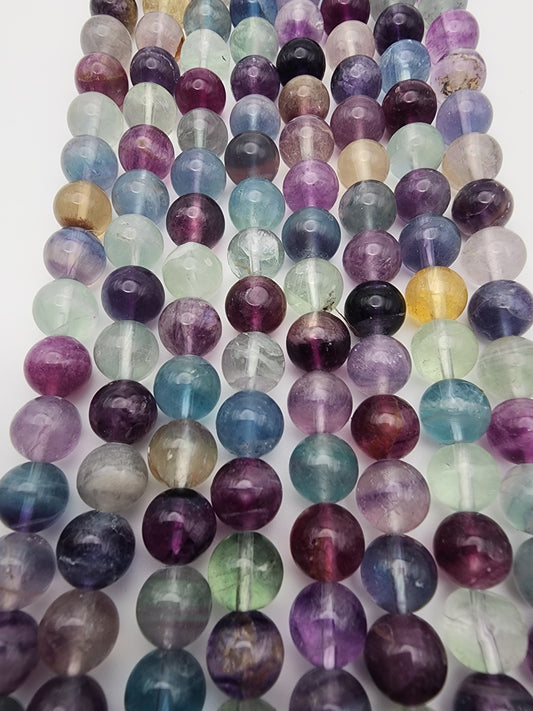8mm Fluorite Round Bead Strand.