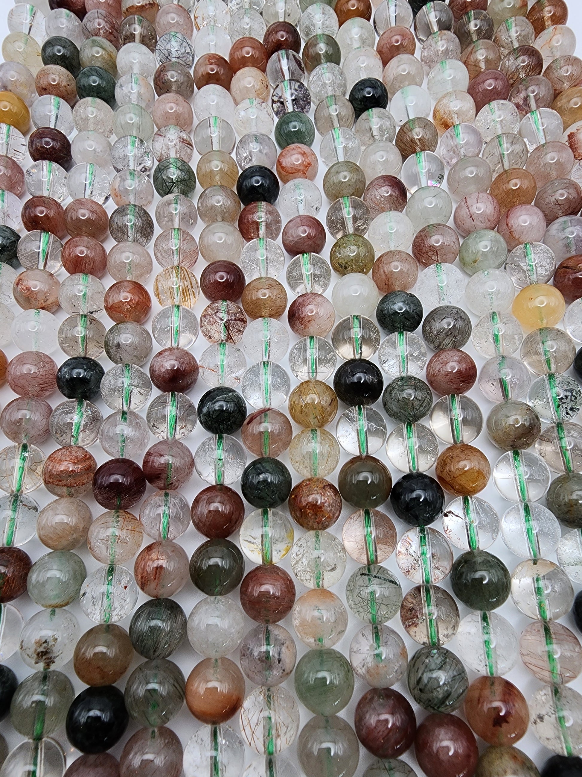 9mm Garden Quartz Round Bead Strand.