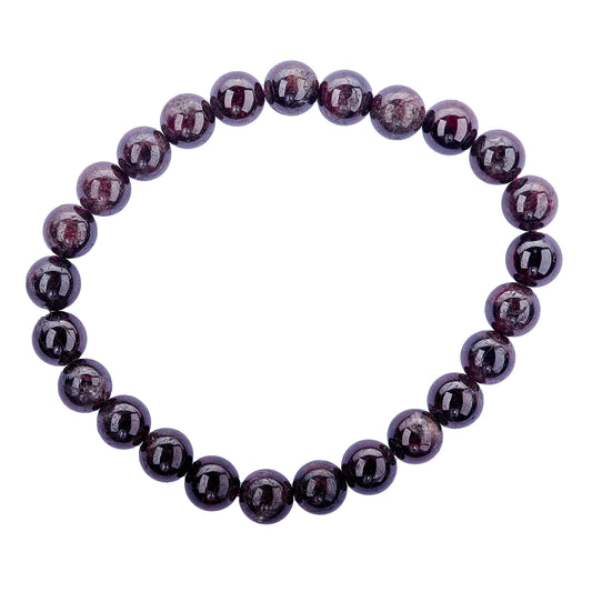 8mm Garnet Stretch Bracelet.