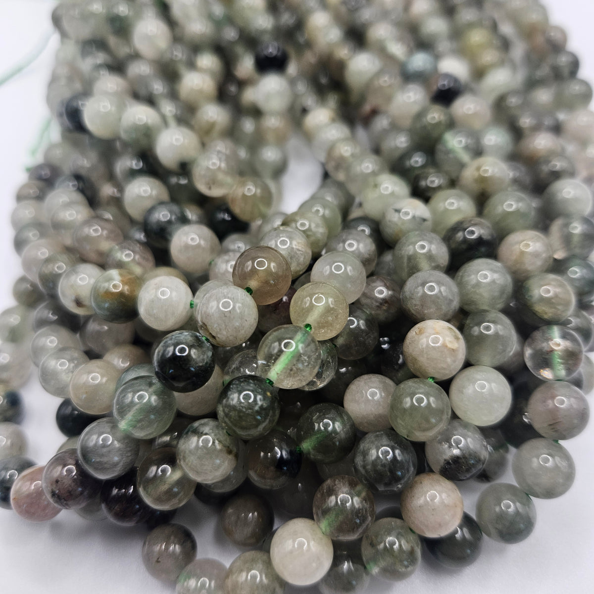 8mm Green Quartz Bead Strand.