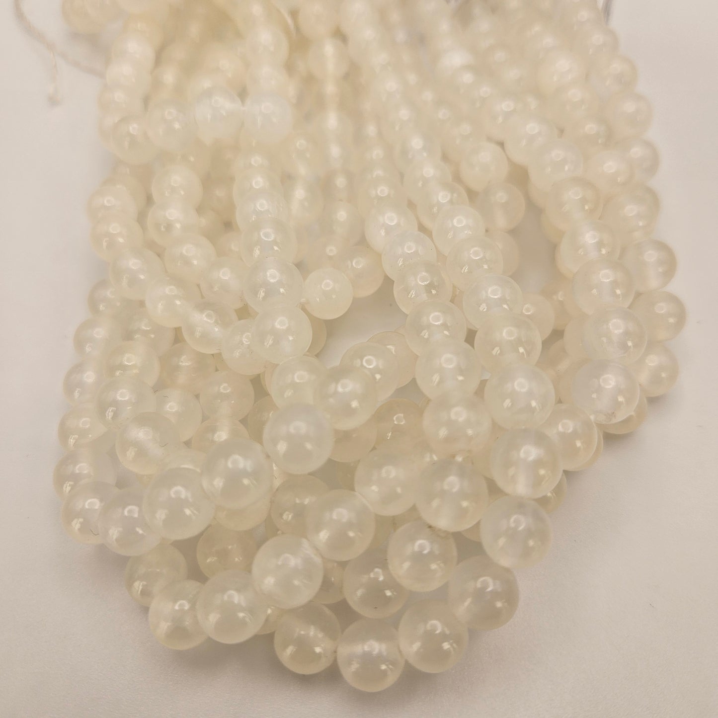 8mm Gypsum Round Bead Strand.