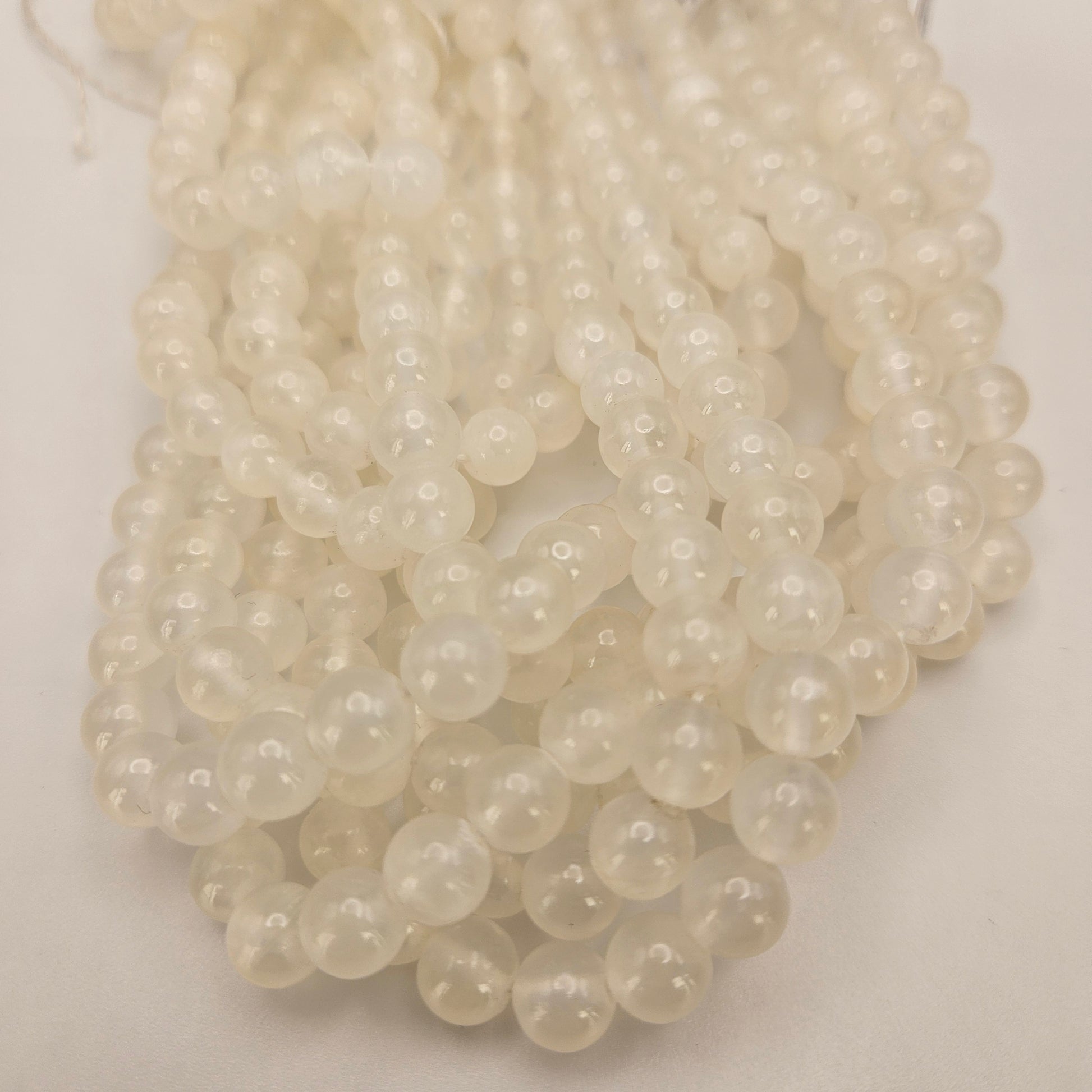 8mm Gypsum Round Bead Strand.