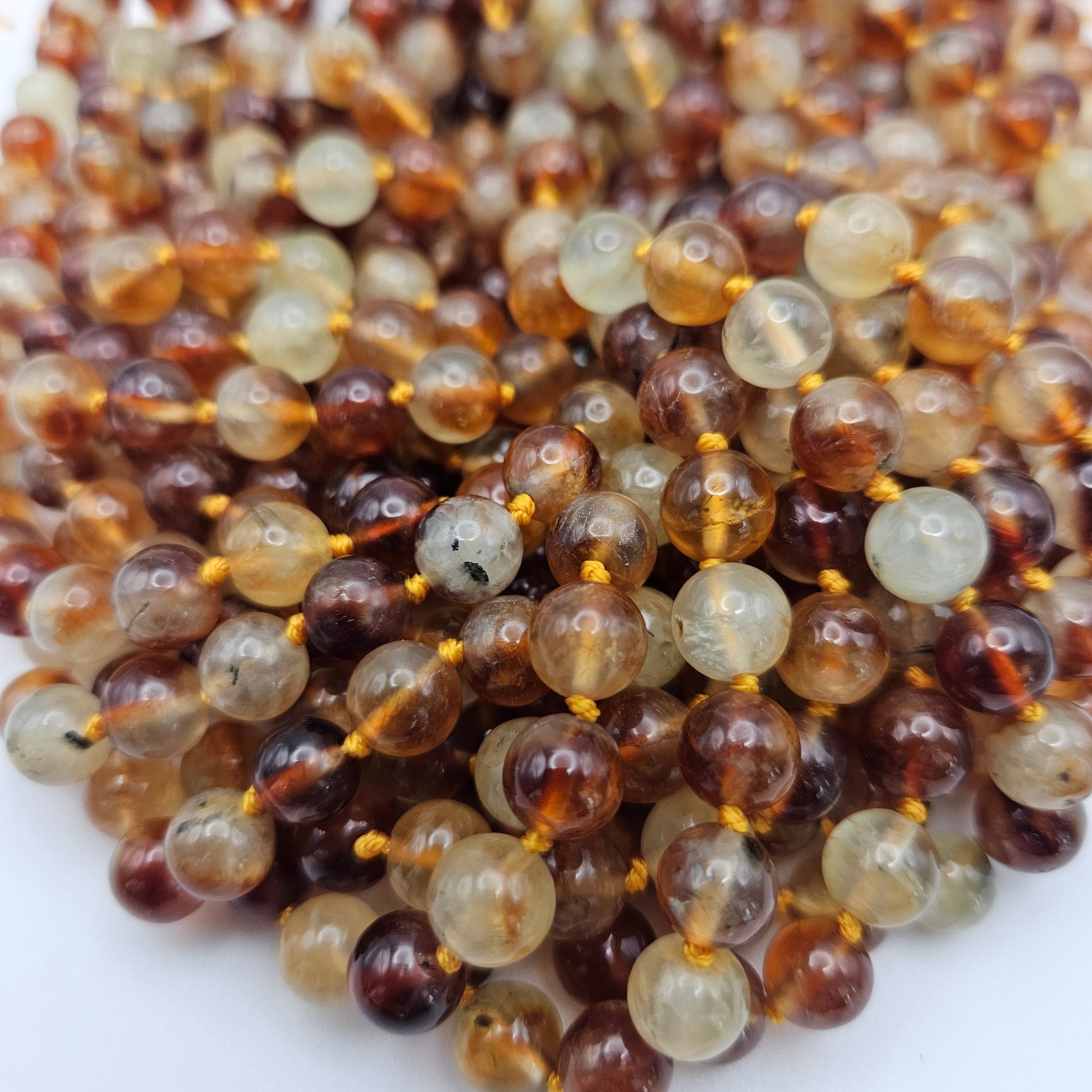 8mm Honey Prehnite Round Smooth.