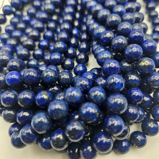 8mm Lapis Lazuli Round Bead Strand.