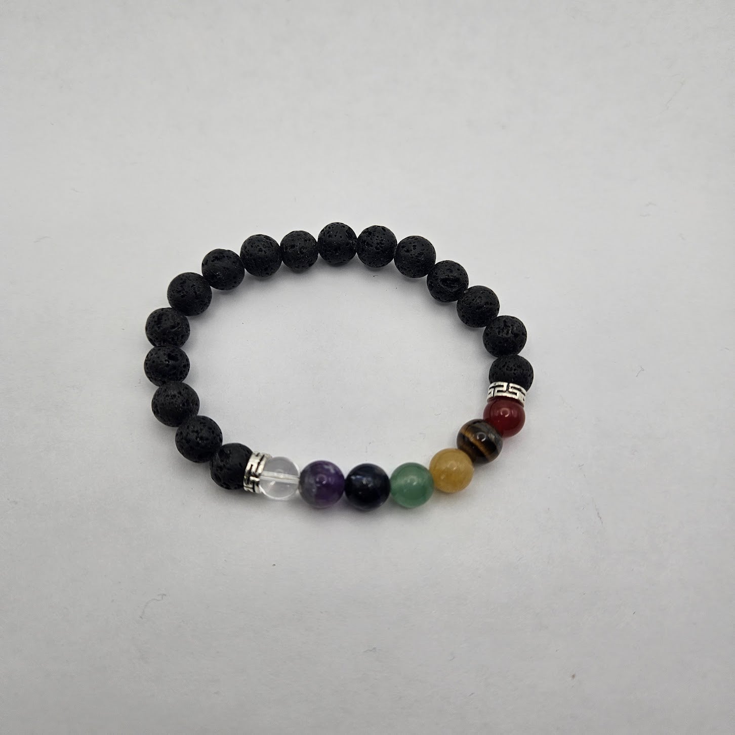 8mm Lava Chakra Stretch Bracelet.