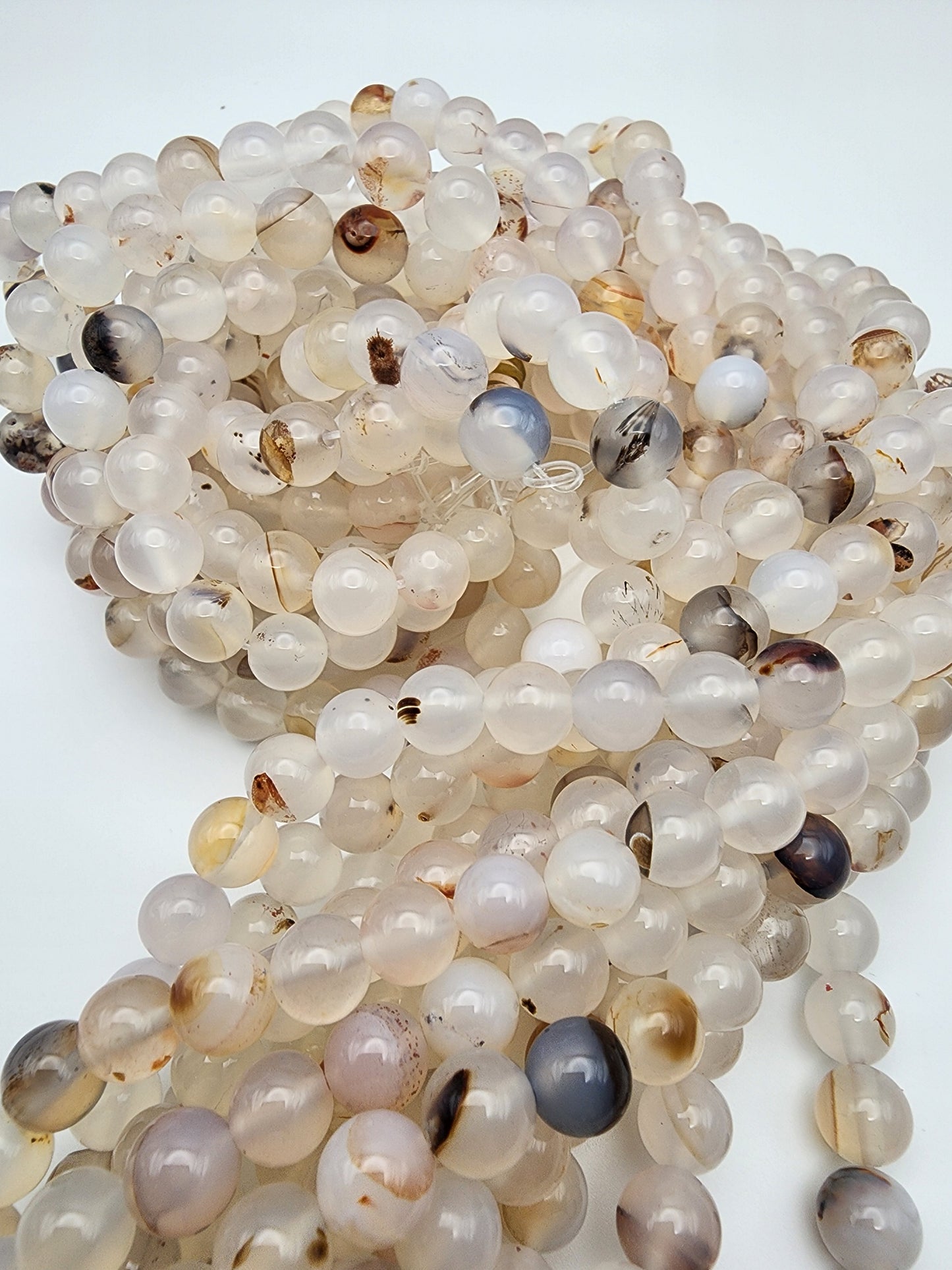 8mm Montana Agate Bead Strand.