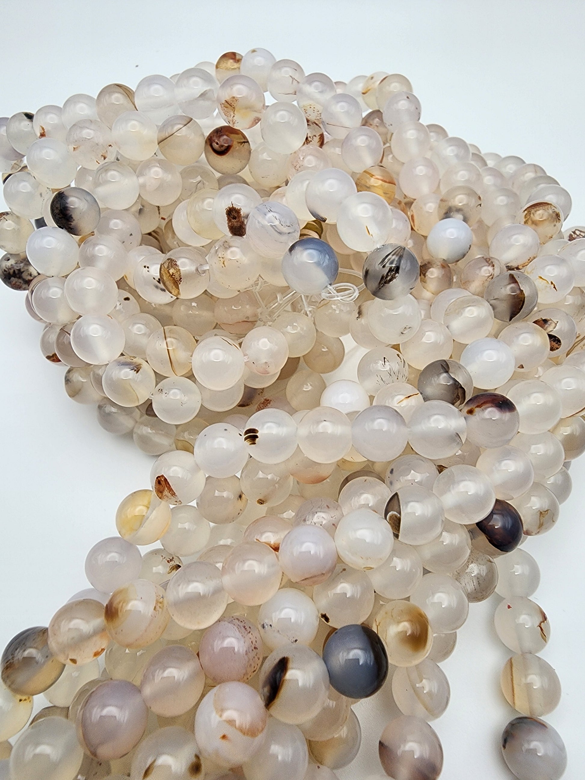 8mm Montana Agate Bead Strand.