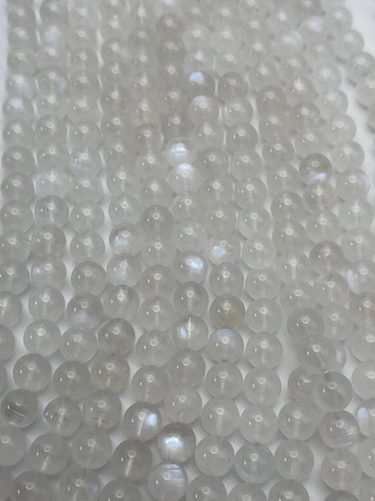 8mm Moonstone AAA Round Smooth Bead Strand.