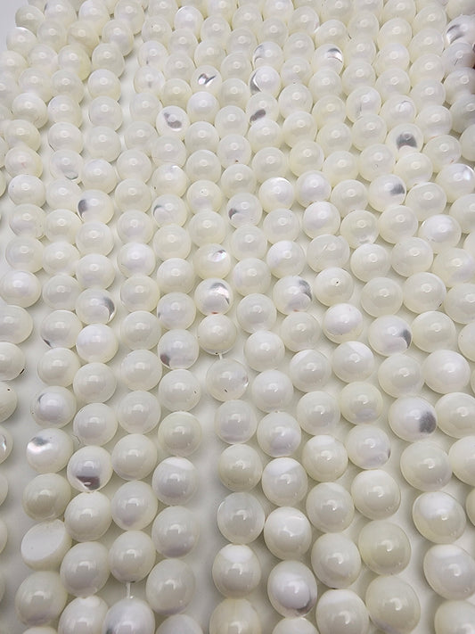 8mm Mother of Pearl Round Bead Strand.