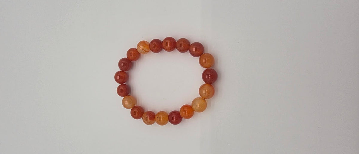 8mm Orange Agate Stretch Bracelet.