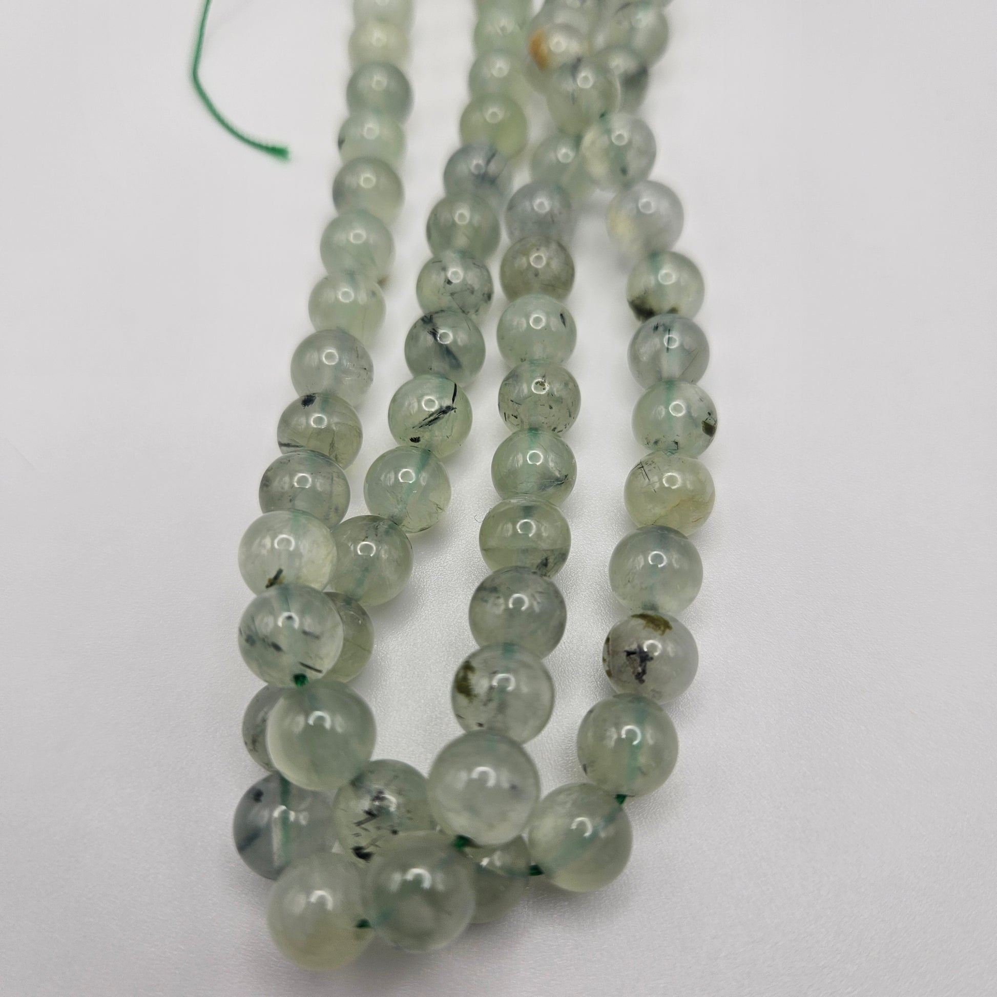 8mm Prehnite Round Bead Strand.