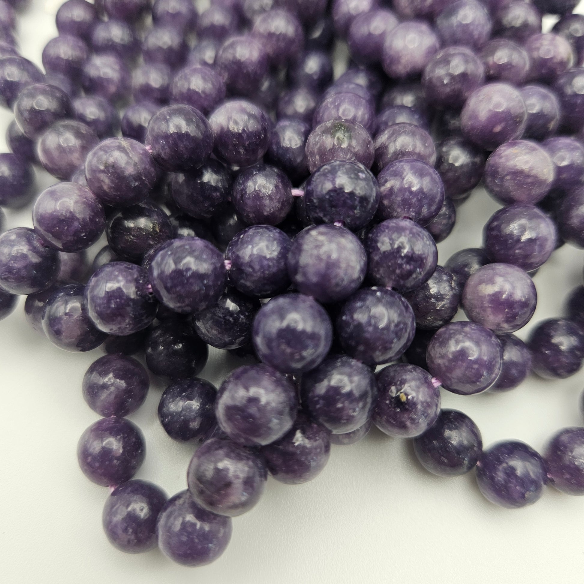 8mm Purple Lepidolite Round Smooth.