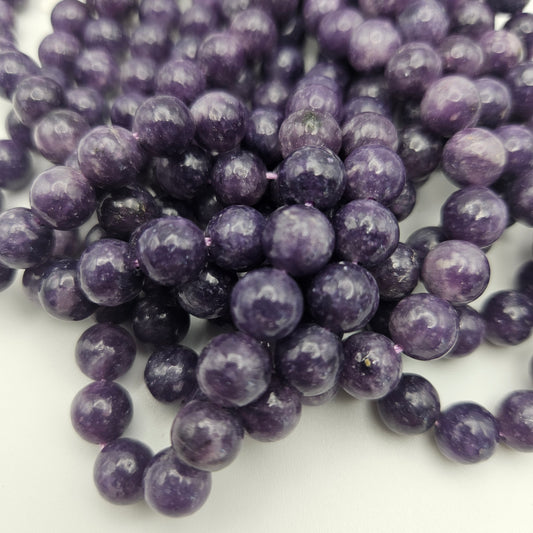 8mm Purple Lepidolite Round Smooth.