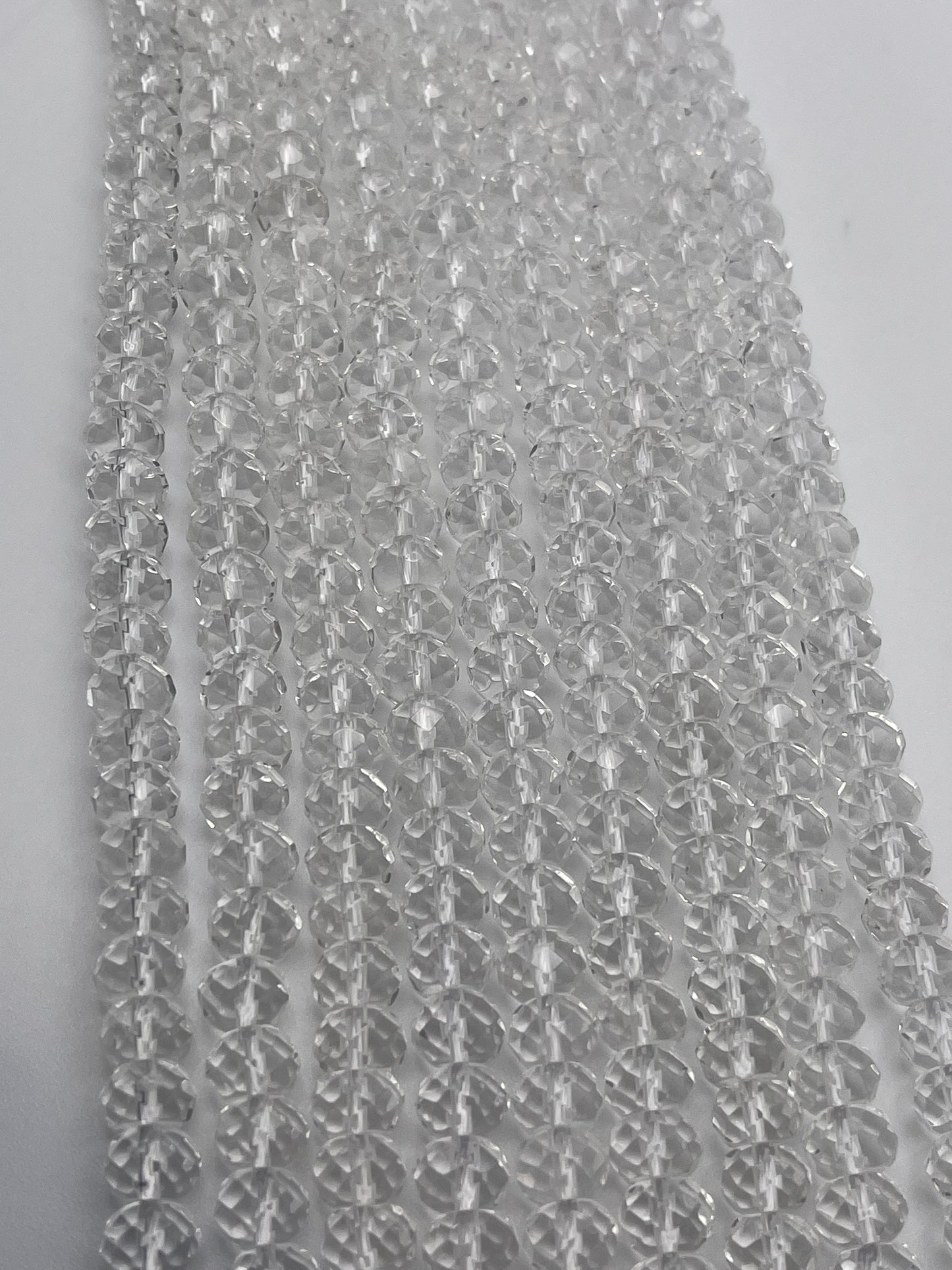 8mm Quartz Faceted Rondell Bead Strand.