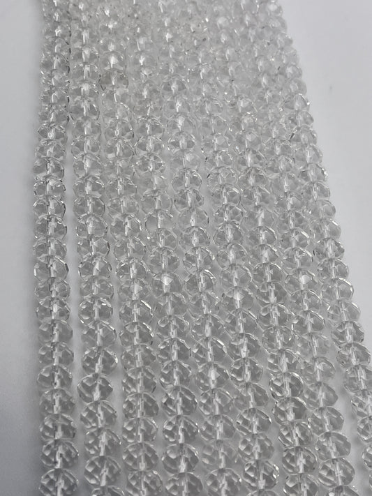 8mm Quartz Faceted Rondell Bead Strand.