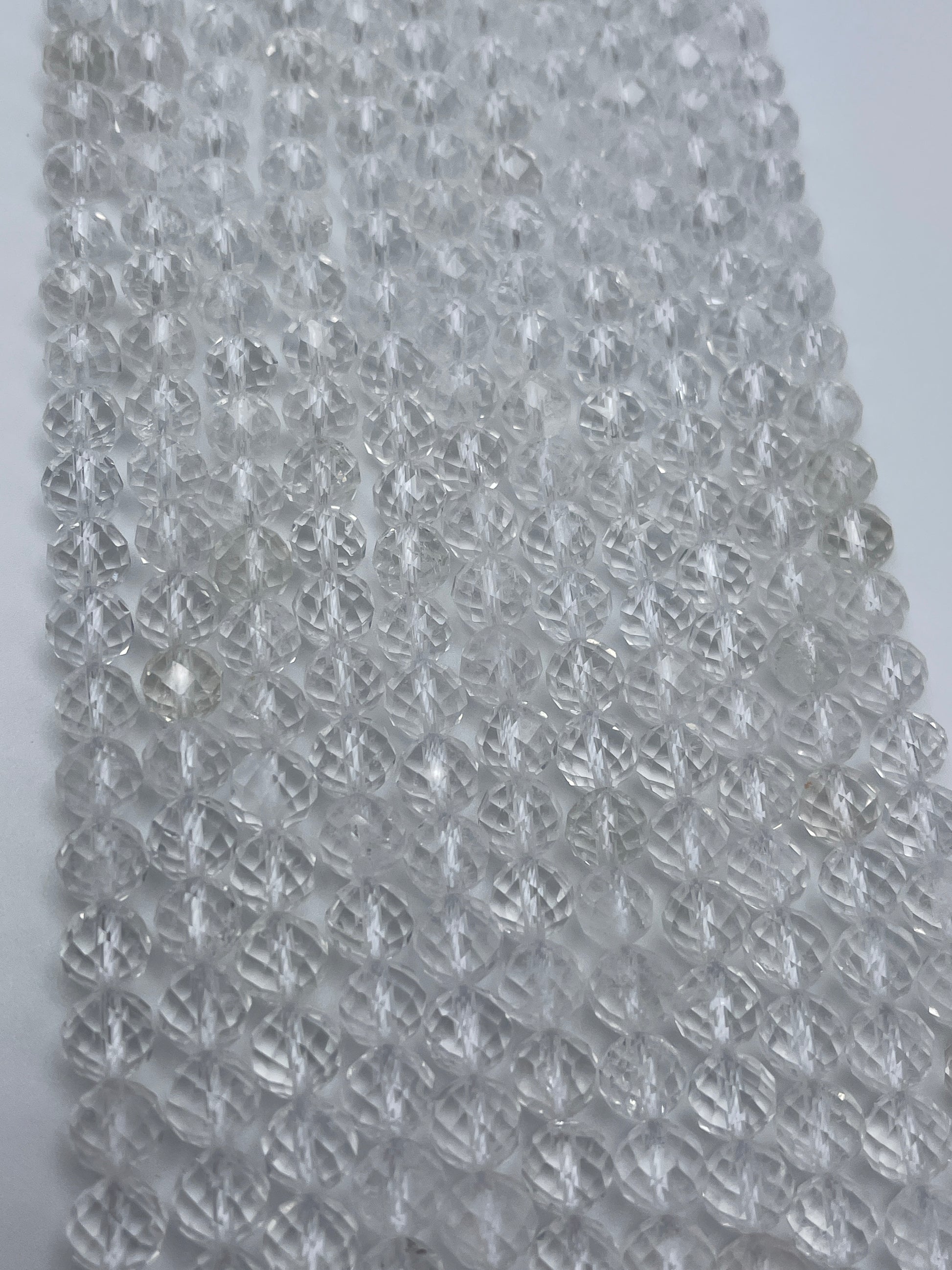 8mm Quartz Faceted Round Bead Strand