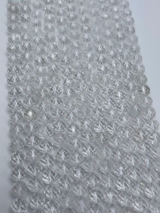 8mm Quartz Faceted Round Bead Strand