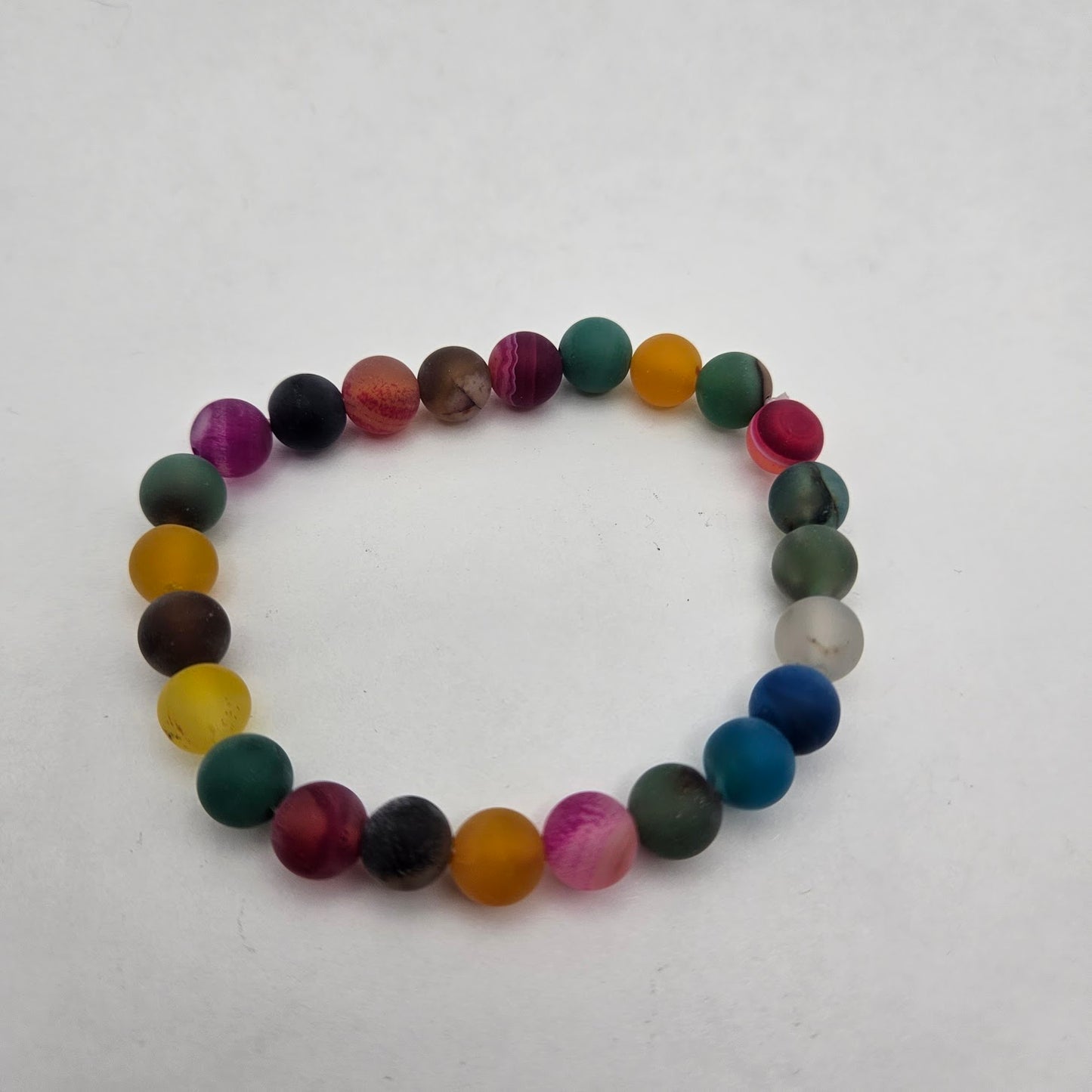 8mm Rainbow Dyed Stretch Bracelet.