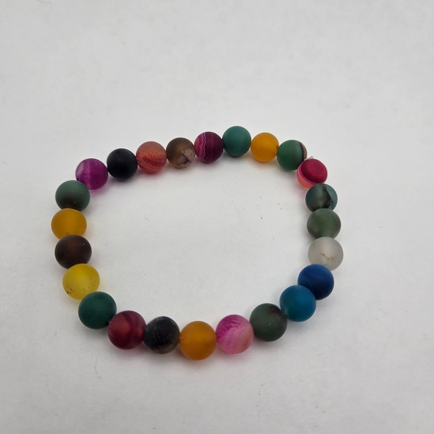8mm Rainbow Dyed Stretch Bracelet.