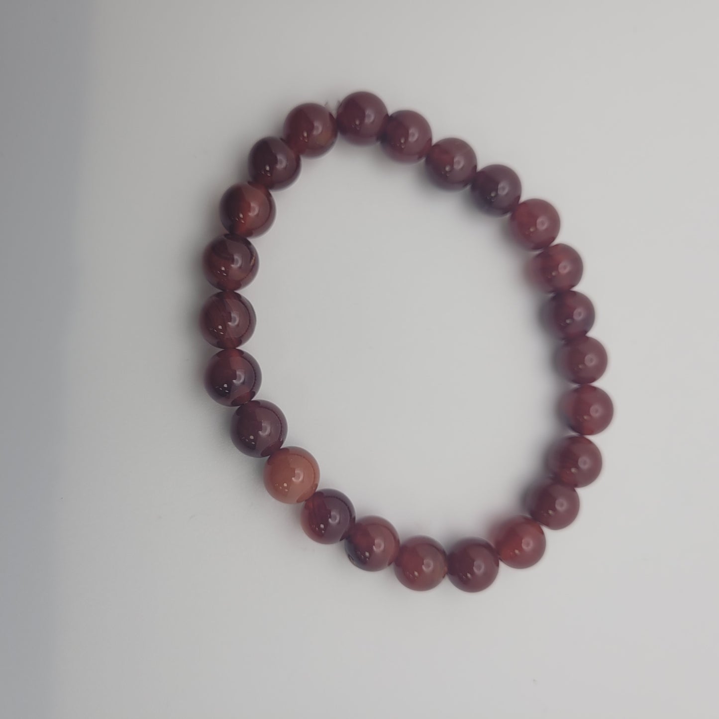 8mm Round Red Agate Stretch Bracelet