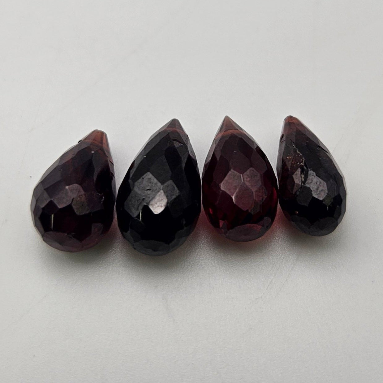 8mm Red Garnet Top Drill Briolette Single Bead.