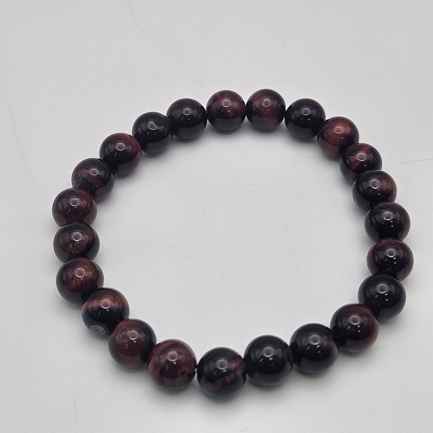 8mm Red Tiger Eye Stretch Bracelet.