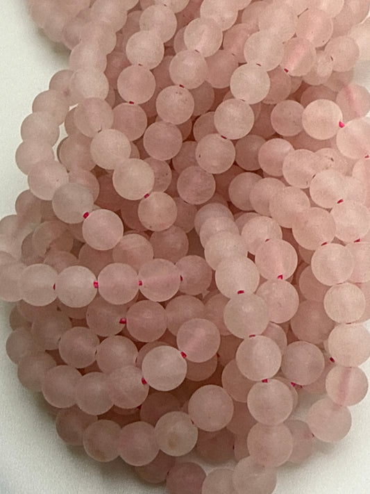 8mm rose quartz Matte Beads Round.
