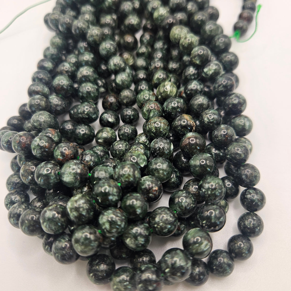 8mm Seraphinite Bead Strand.