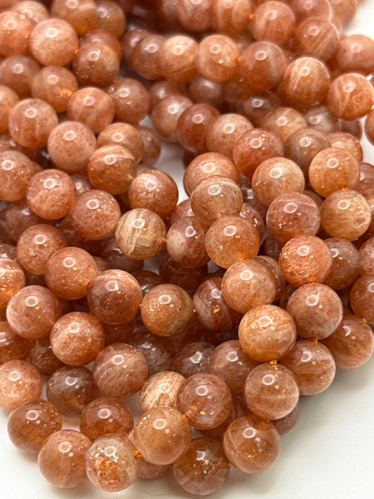 8mm Sunstone AA Round Beads.