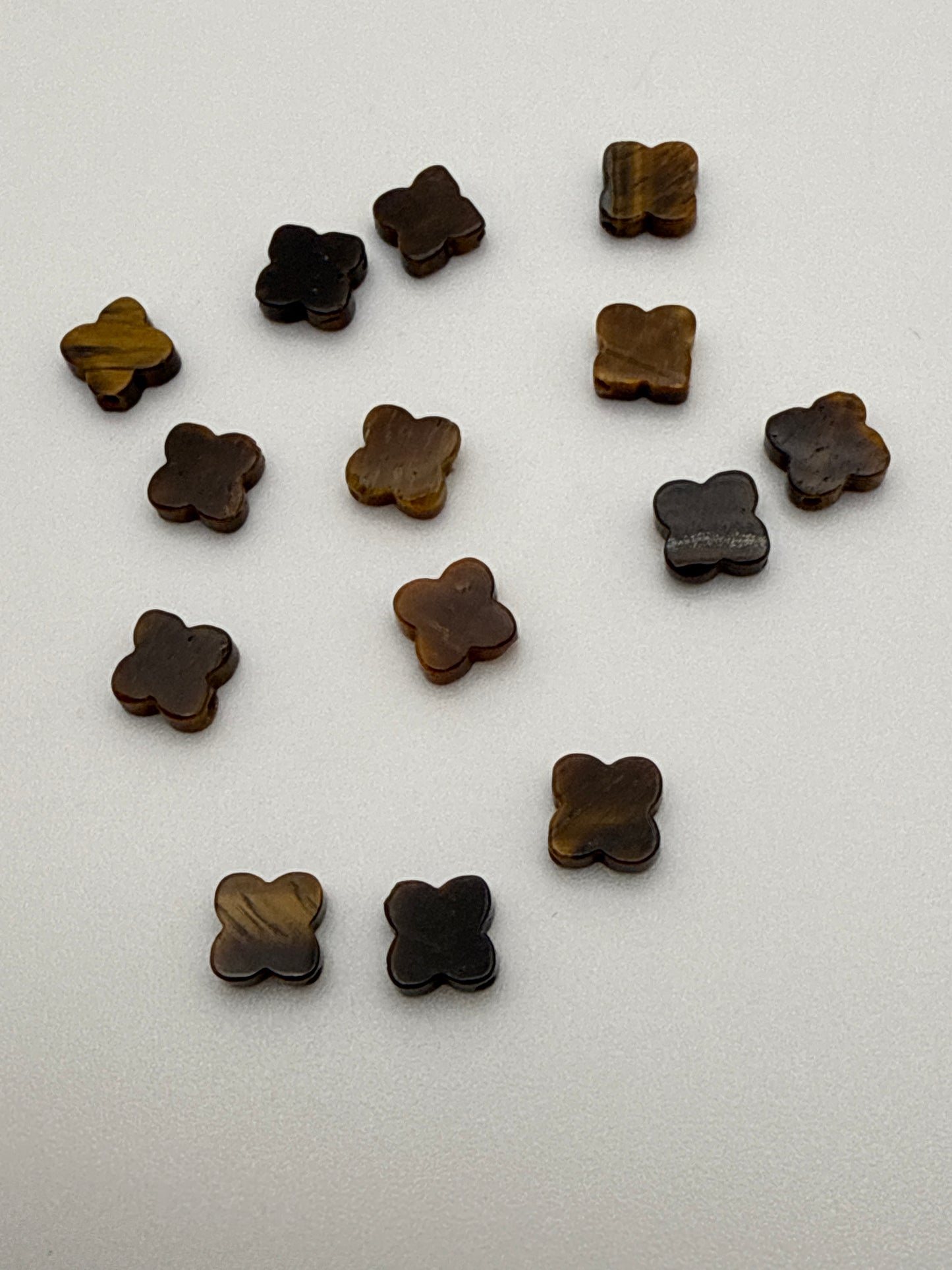 8mm Tiger’s Eye Moroccan Tile Faceted Single Bead.