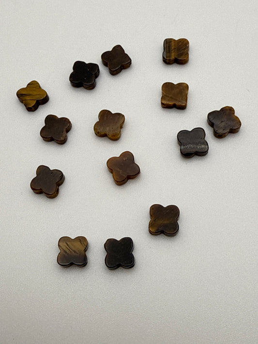 8mm Tiger’s Eye Moroccan Tile Faceted Single Bead.