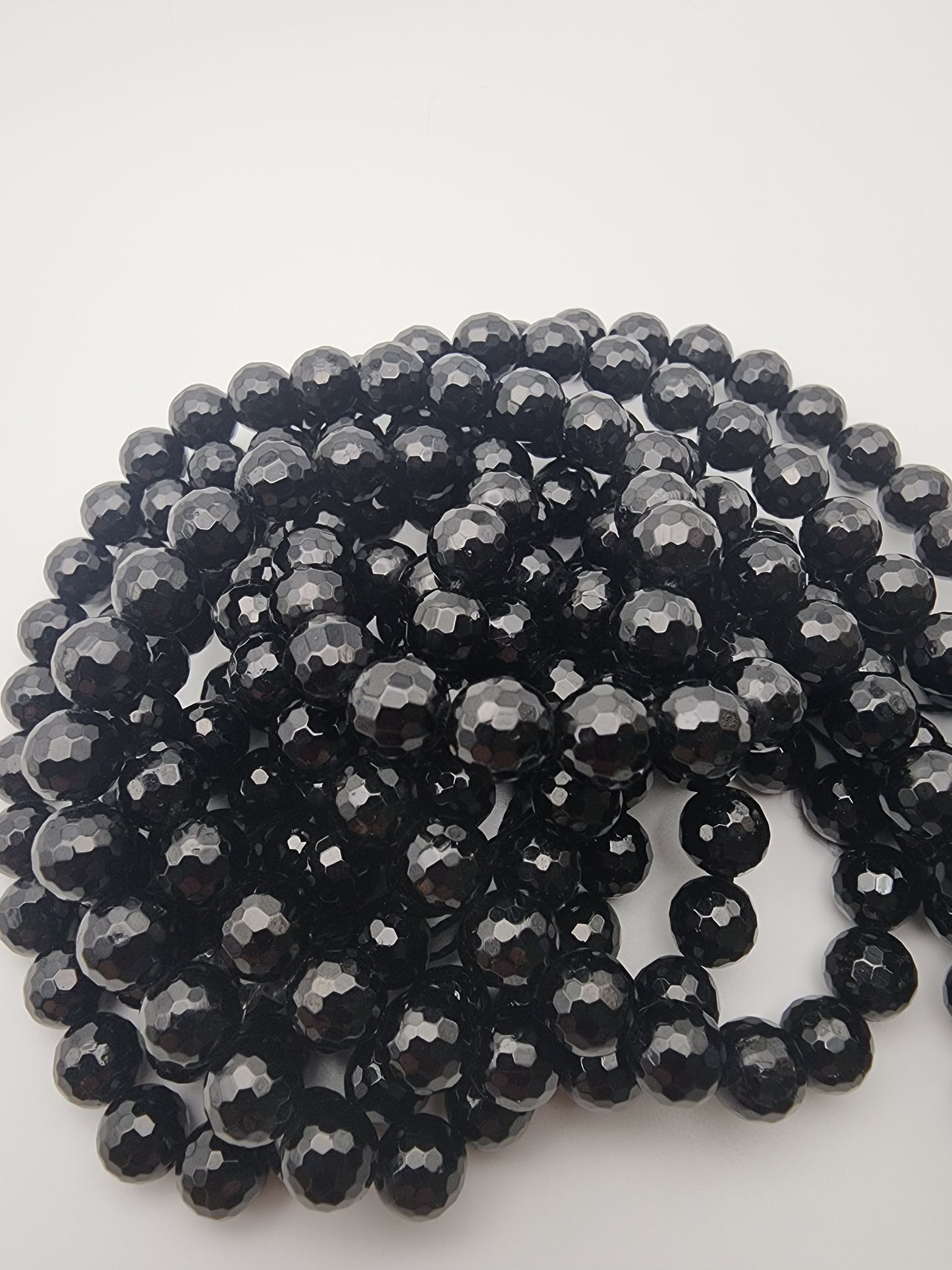 8mm Tourmaline Faceted Bead Strand.