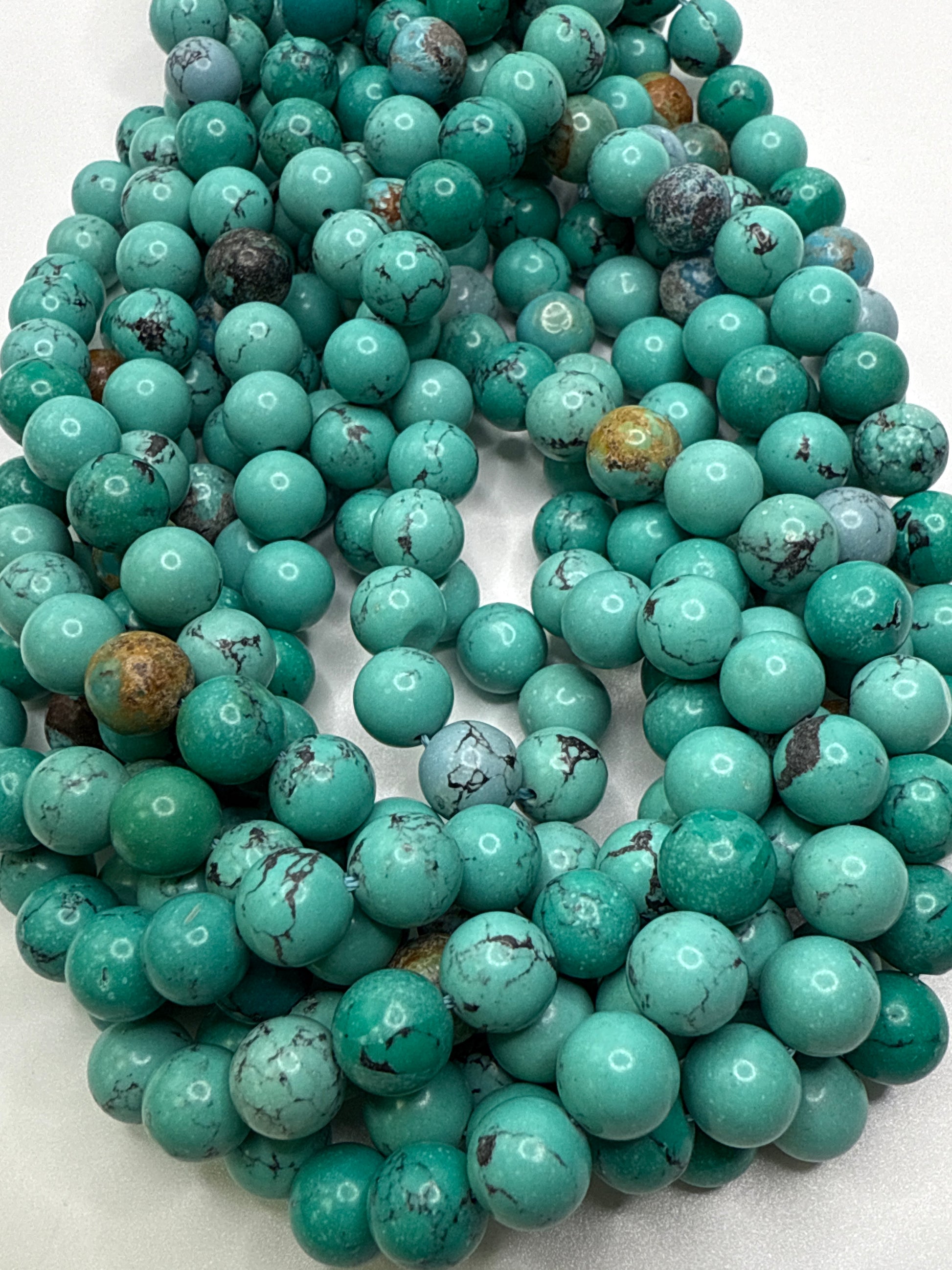 8mm Turquoise Beads Round Smooth.