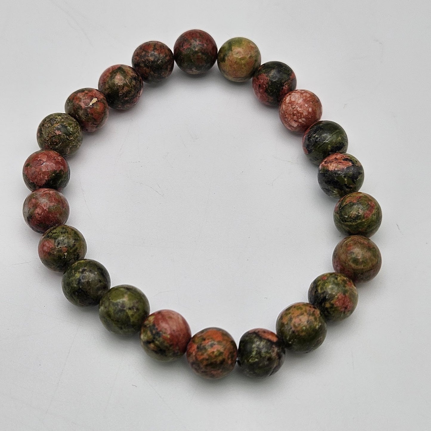 8mm Unakite Jasper Stretch Bracelet.