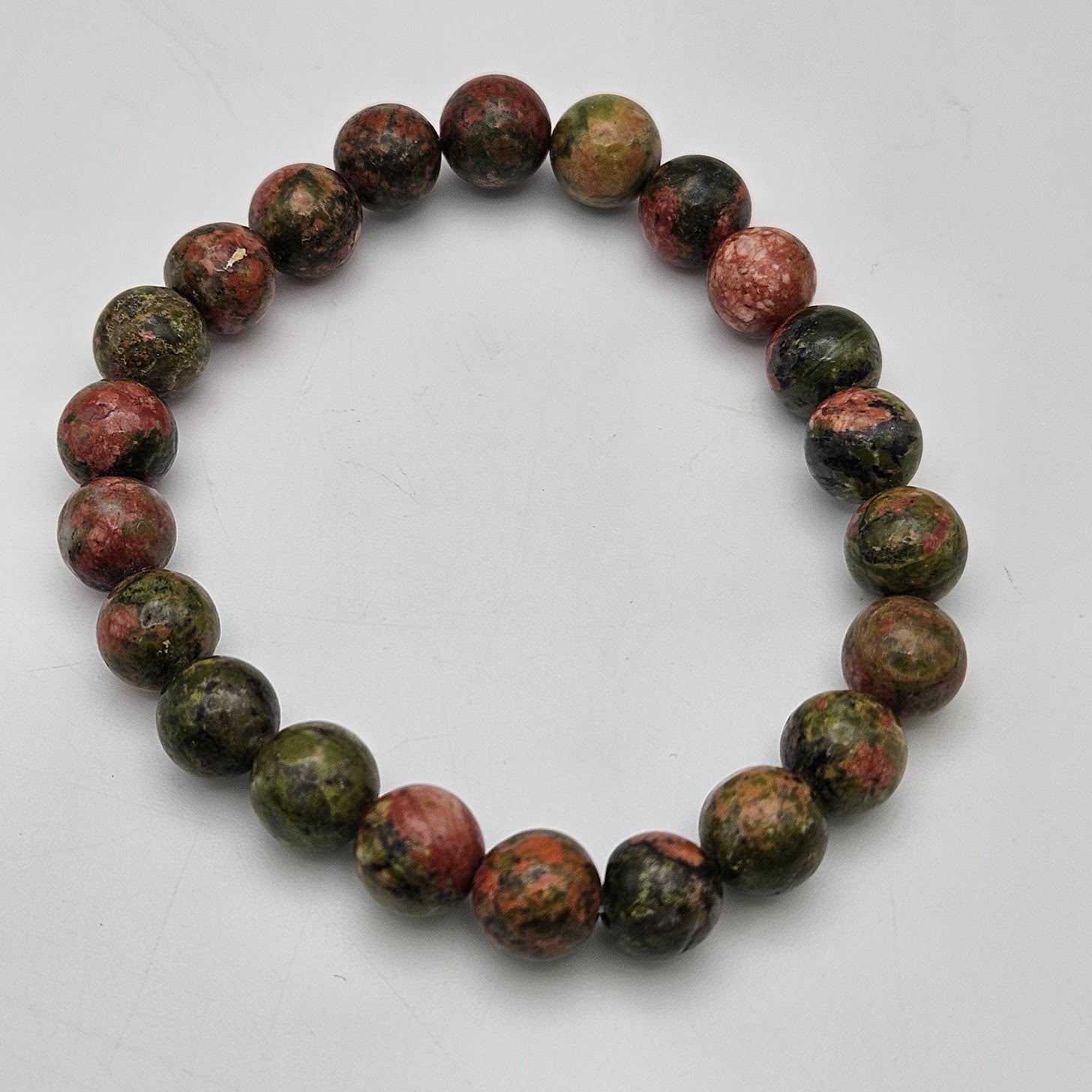 8mm Unakite Jasper Stretch Bracelet.