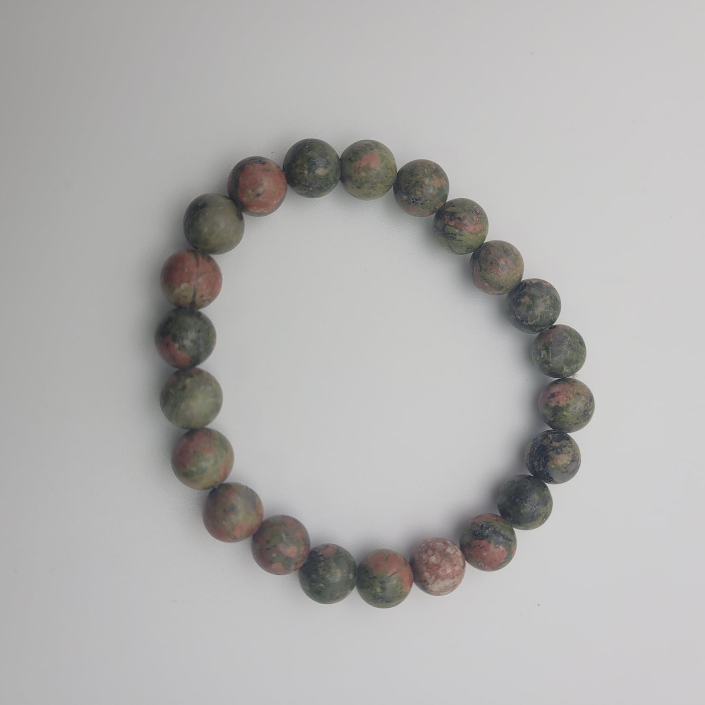 8mm Round Unakite Stretch Bracelet.