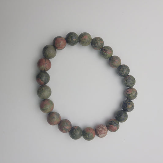 8mm Round Unakite Stretch Bracelet.
