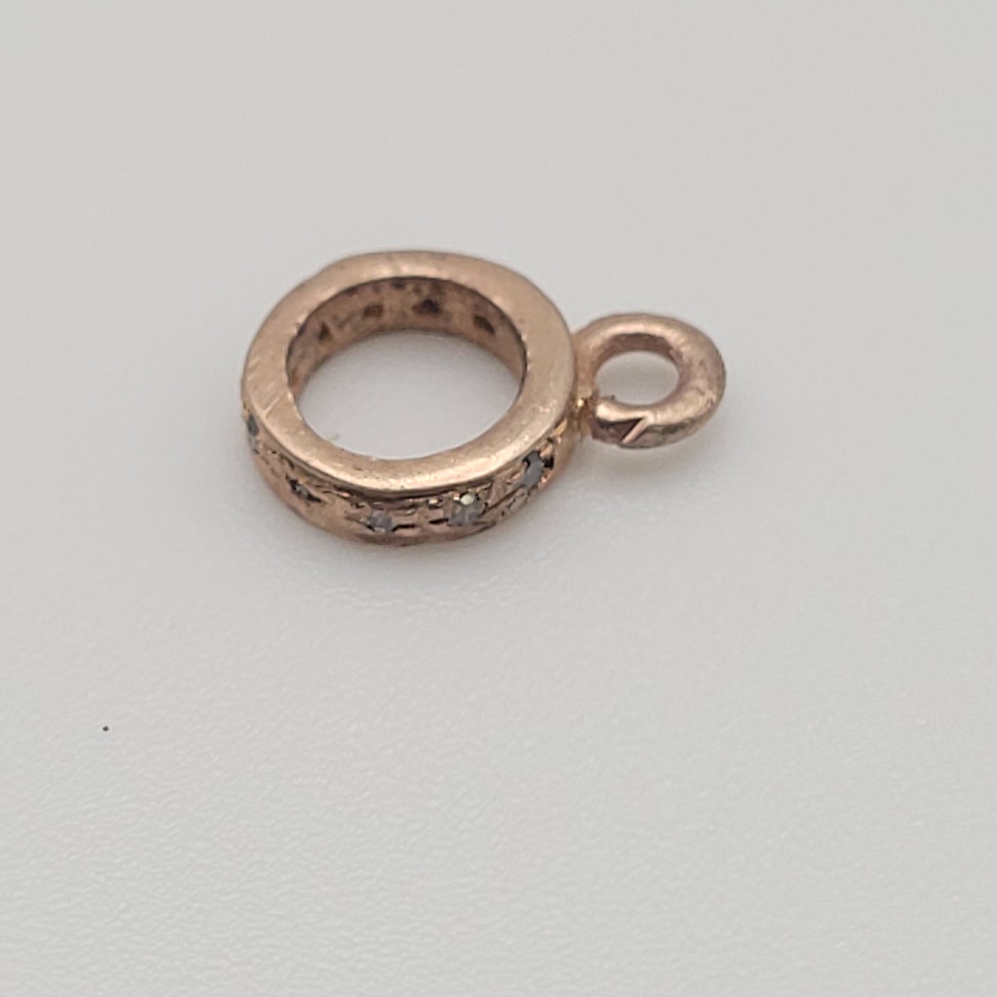 8mm Vermeil and Sterling Silver Diamond Charm.