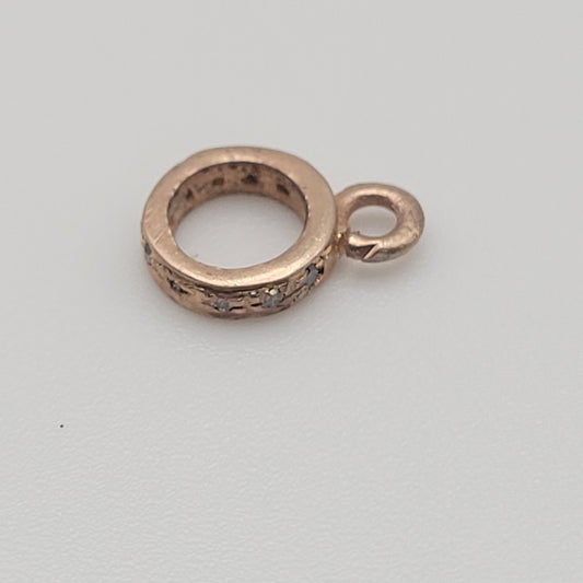 8mm Vermeil and Sterling Silver Diamond Charm.