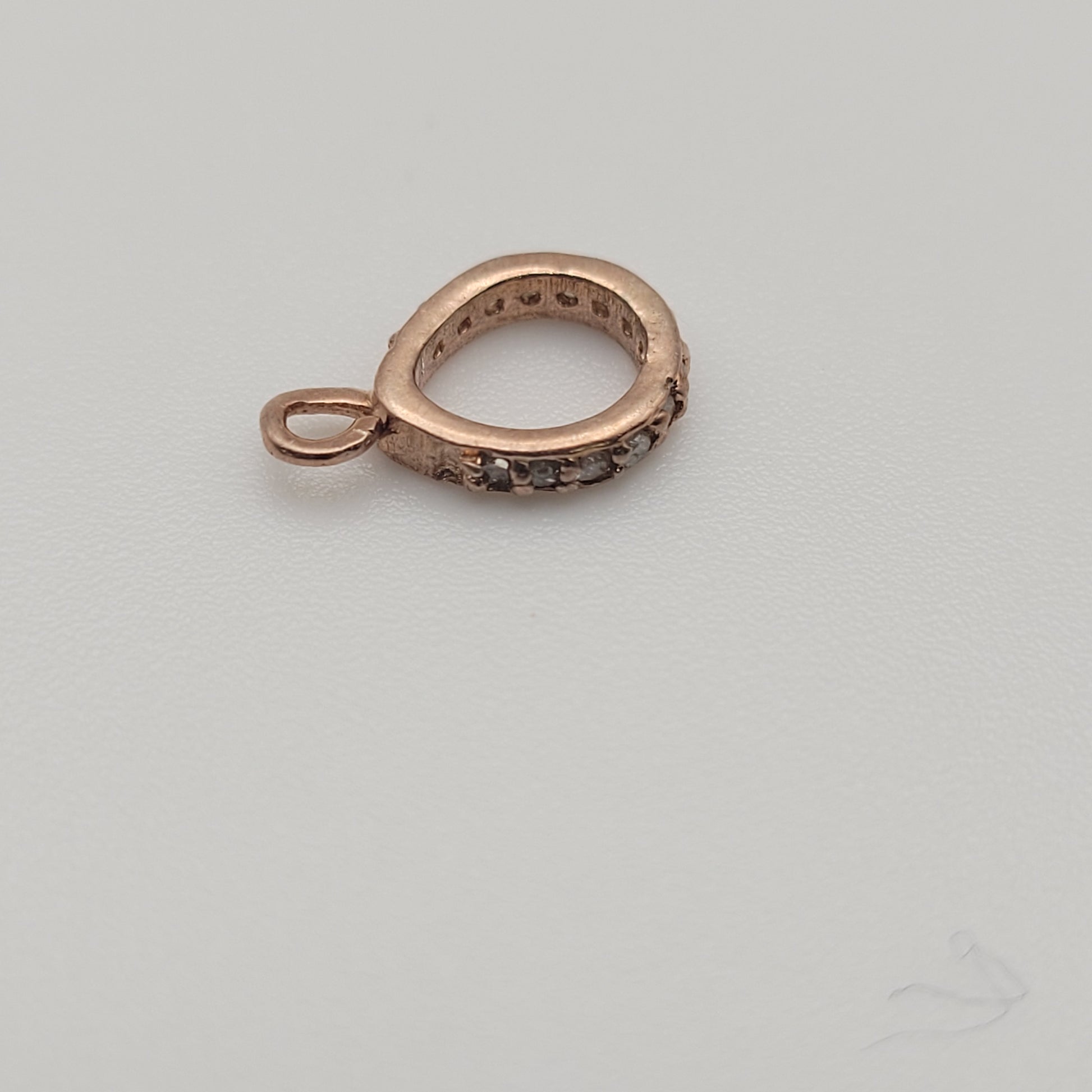 8mm Vermeil and Sterling Silver Diamond Charm.