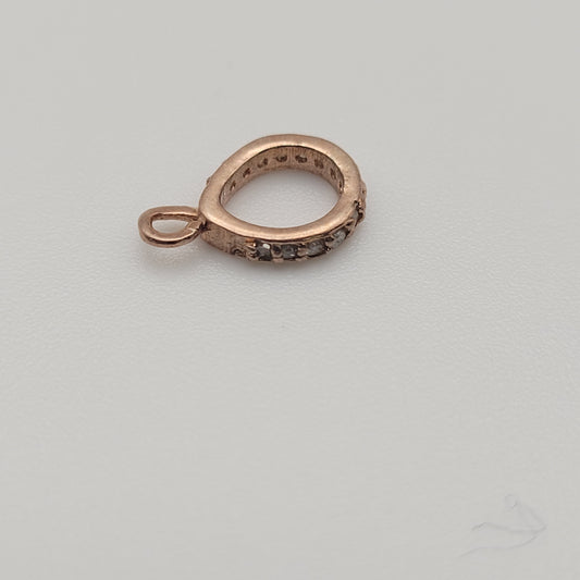 8mm Vermeil and Sterling Silver Diamond Charm.