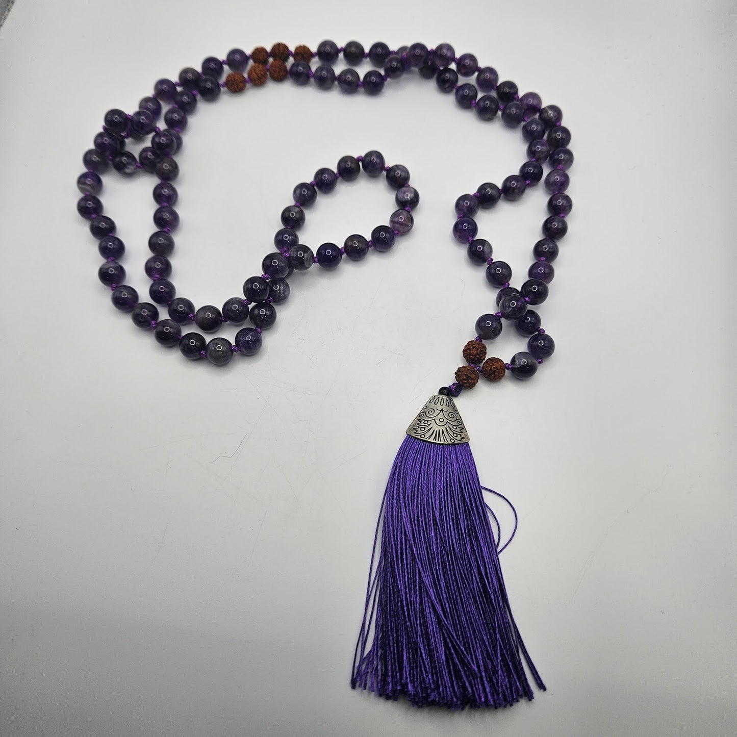 8mm Mala Amethyst.