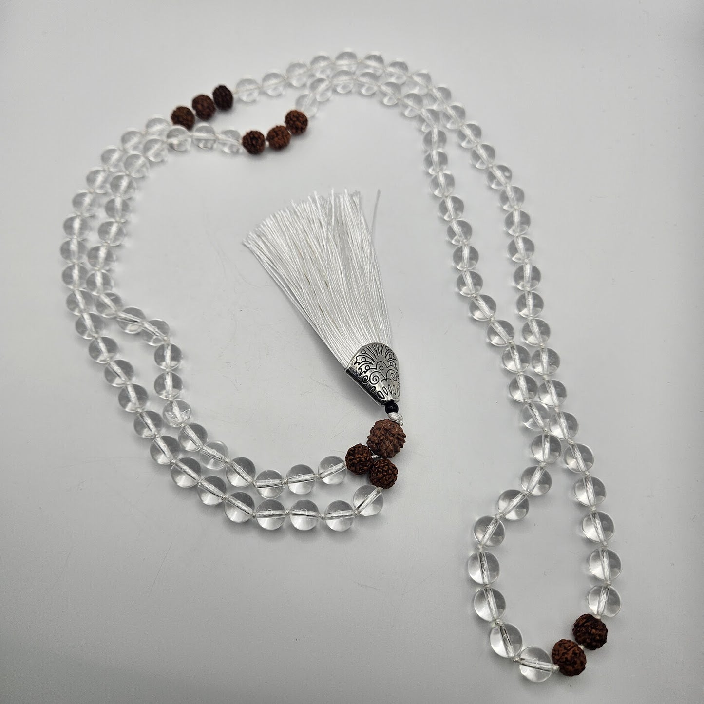 8mm Mala Clear Quartz.