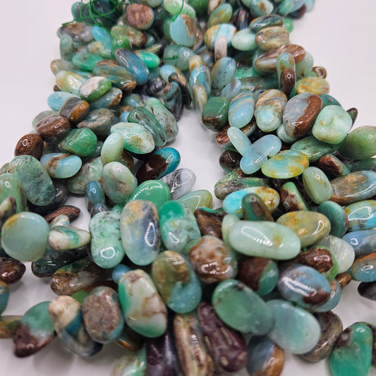 8x10mm Long Chrysoprase Single Bead.