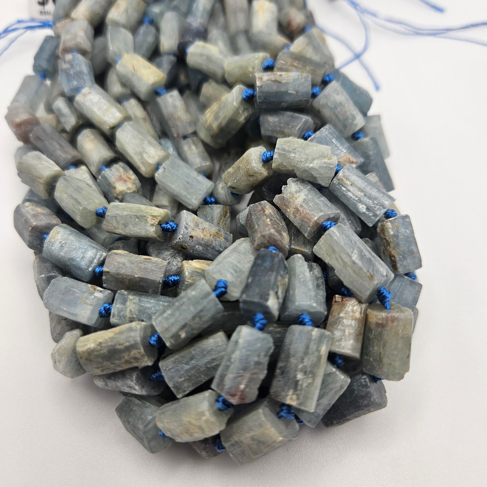 8x12mm Kyanite Rough Tube Bead Strand.