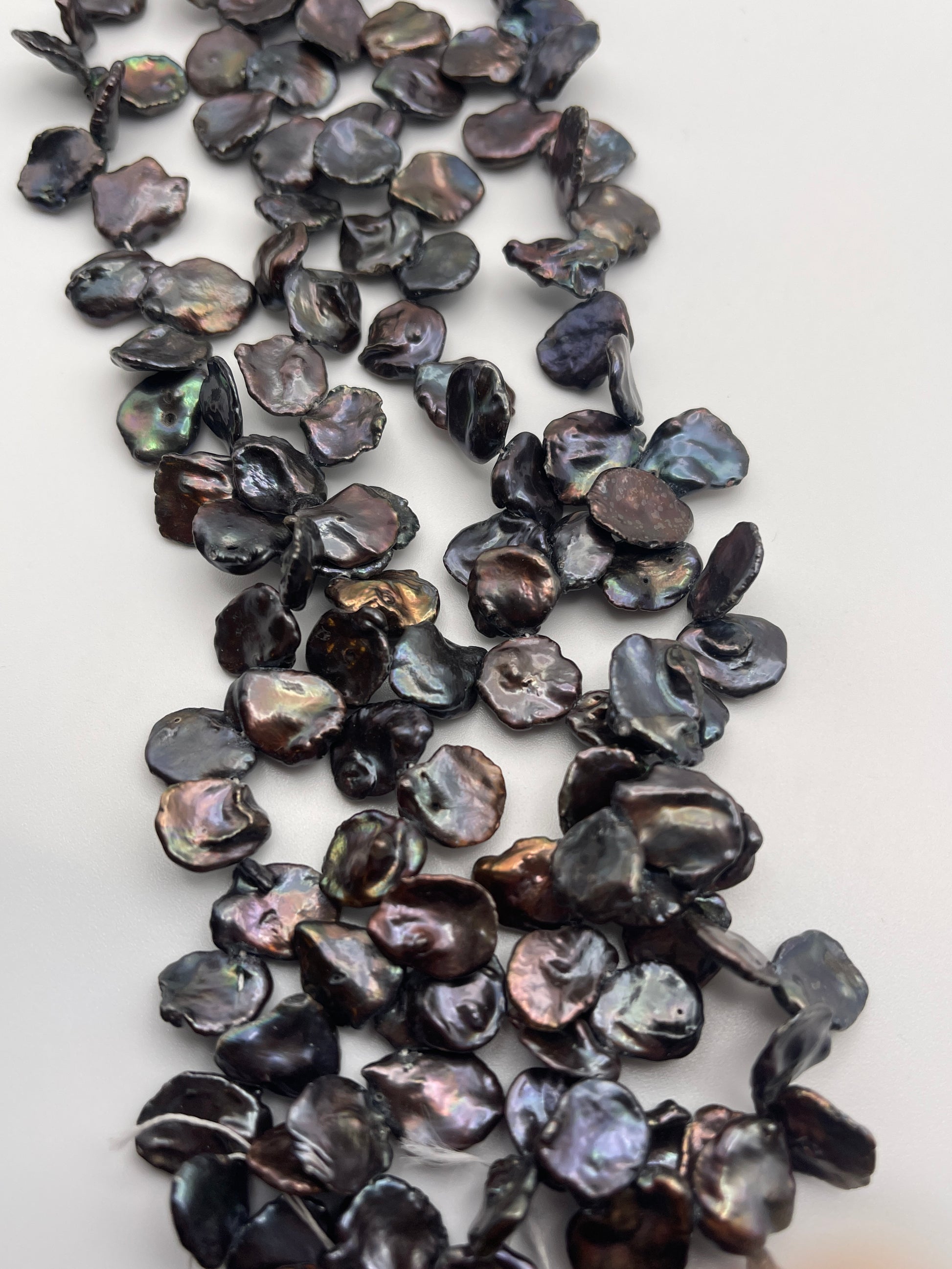 9-12mm Black Keshi Pearl Bead Strand.