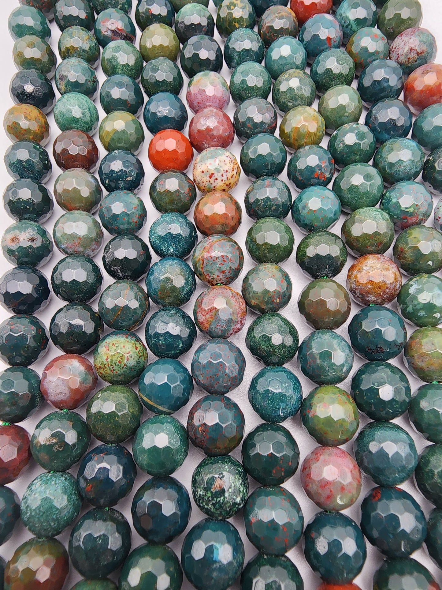 9mm Bloodstone Faceted Bead Strand.
