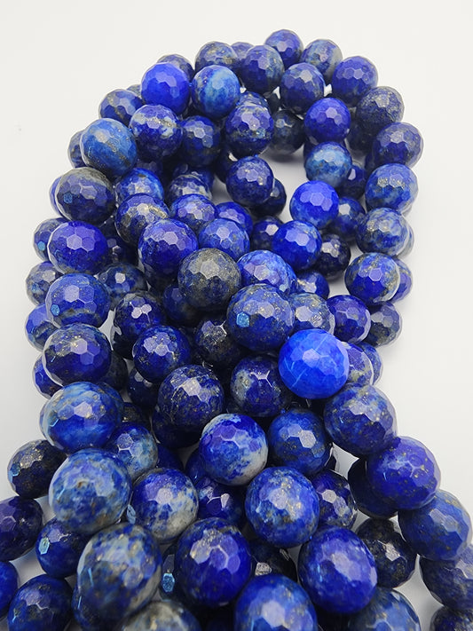 9mm Lapis Lazuli Faceted Bead Strand.